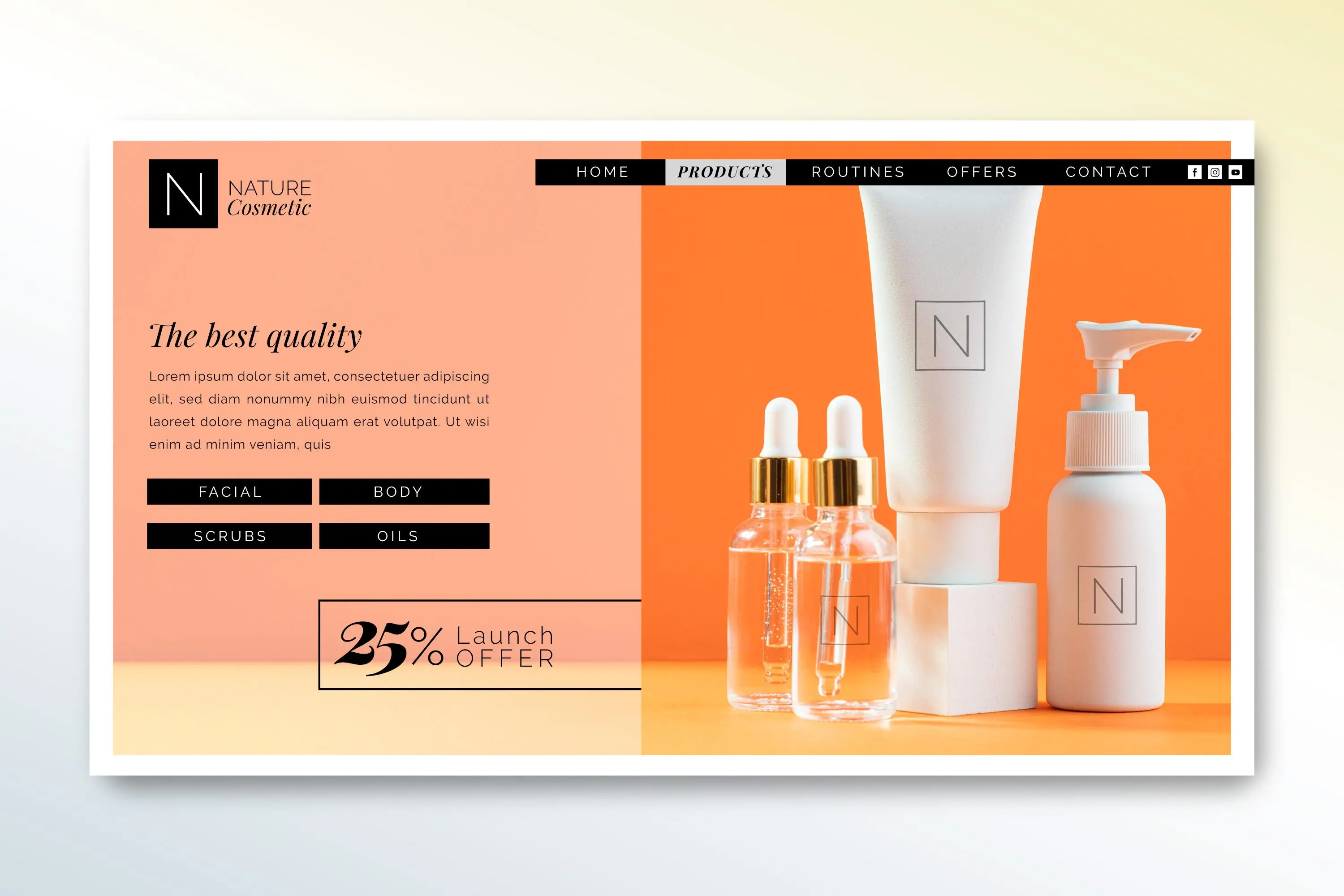 An e-commerce platform for a natural cosmetics brand.